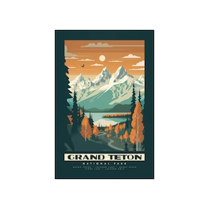 Grand Teton National Park Reiseposter 24 in. x 36 in.