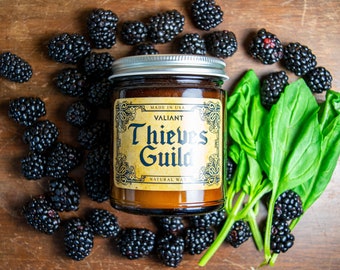 Thieves Guild Soy Wax Candle | Geek Gift | Dungeons & Dragons | Rogue | Gamer Candle | Tonka | Anise | Black Currant | Blackberry | Basil