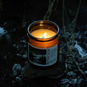 Petrichor The smell of earth after rain Soy Wax Candle in Amber Jar image 5