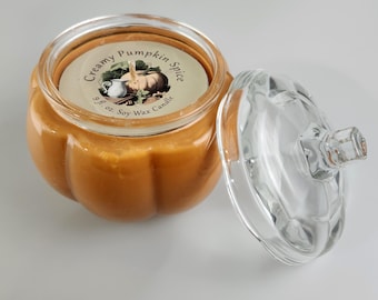Candela cremosa alla zucca e spezie / Barattolo di zucca / Zucca, zucchero, cannella, chiodi di garofano, panna / Autunno / Zucca e spezie