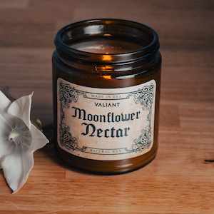 Moonflower Nectar Candle | Soy Wax Candle in Amber Jar