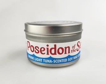 Poseidon of the Sea | Tuna Fish Candle | White Elephant Gift