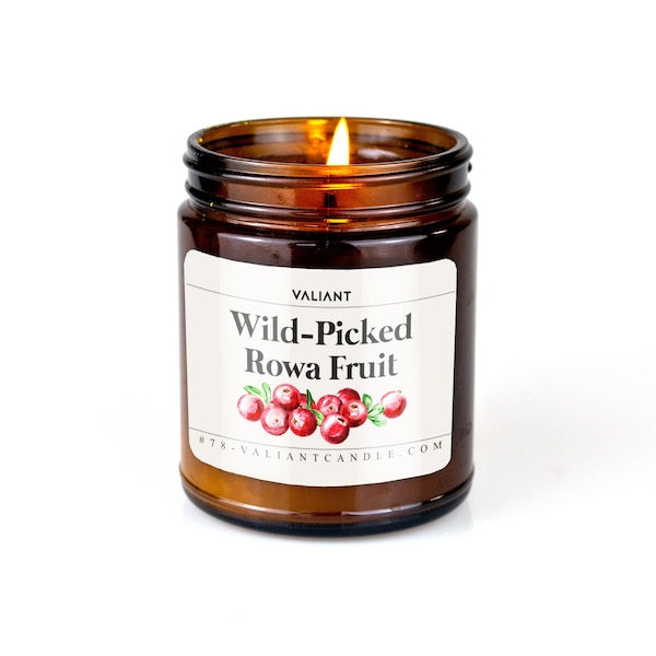 Wild-Picked Rowa Fruit Candle | Geek Gift | Elden Ring | Gamer Candle | Pine | Cranberry | Red Currant Berries | RPG | Soy Wax | Amber Jar