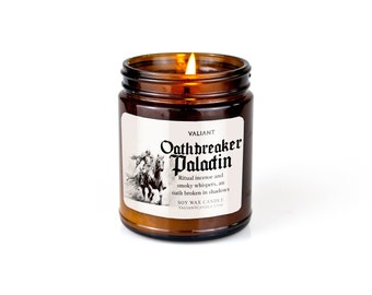Candela di cera di soia Oathbreaker Paladin / Dungeons & Dragons / Incenso e fumo