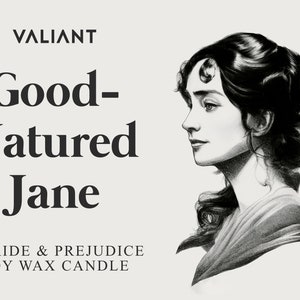 Good-Natured Jane Candle Pride & Prejudice Jane Austen Lily and Cherry Blossom Soy Wax Candle in Amber Jar image 3