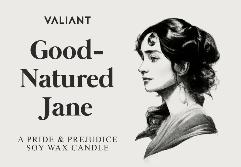 Good-Natured Jane Candle Pride & Prejudice Jane Austen Lily and Cherry Blossom Soy Wax Candle in Amber Jar image 3