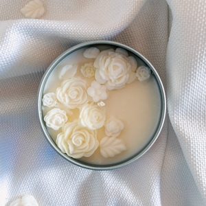 Ivory Bloom | White Rose Candle | 3D Flower Soy Wax Candle