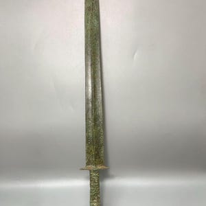 Collectable Ancient Near east old bronze large pugio large sword with green patina / ancient sword/antique sword/bronze sword/ bronze knife