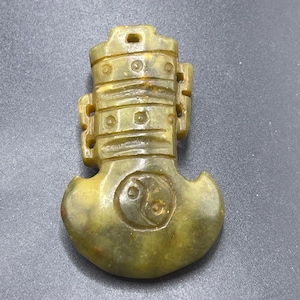 Antique Quality natural beautiful color Jade carving stone Indo Tibetan Axe