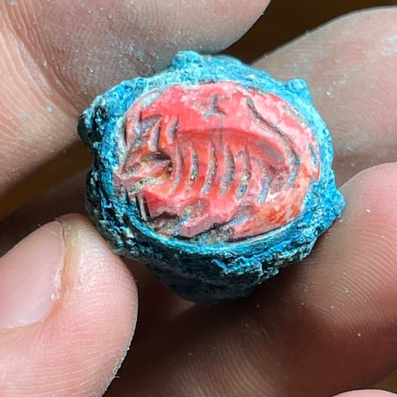 古代青銅の凹版印章リング：近東ハワイット石 - Etsy 日本