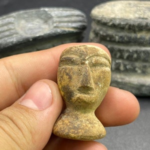 Antique Ancient Bactria-Margiana Bactrian Seated Stone Idol Seated from Central Asia image 5