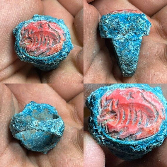 古代青銅の凹版印章リング：近東ハワイット石 - Etsy 日本