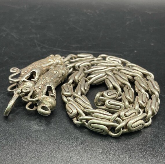 Vintage Tibetan Silver Necklace: Two Snake Heads Terminal - Etsy