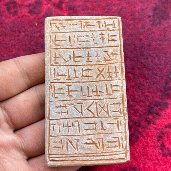 Unique Ancient stone tablet with inscription writings engraving