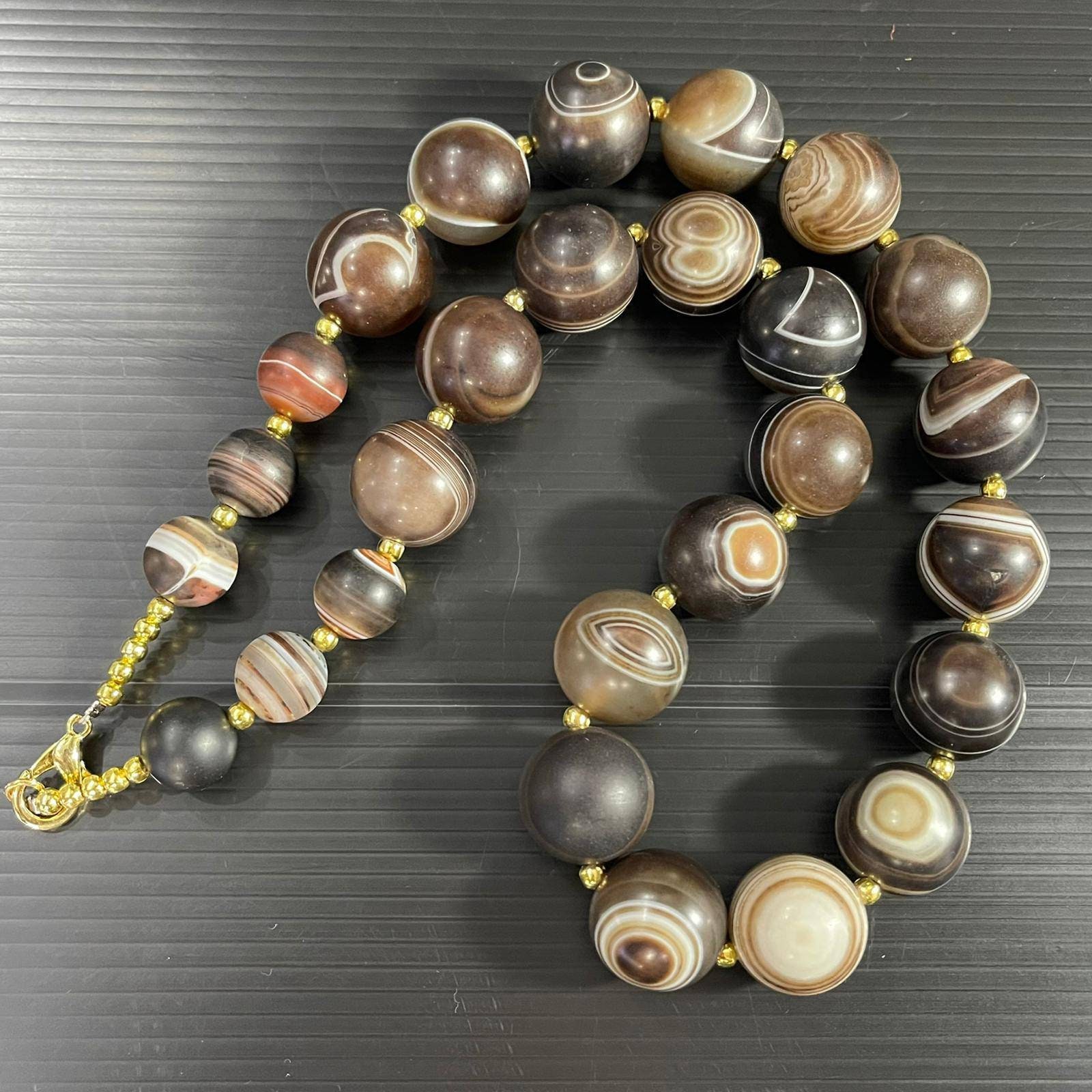 A beautiful wonderful piece old ancient suleimani aqeeq agate beaded necklace
