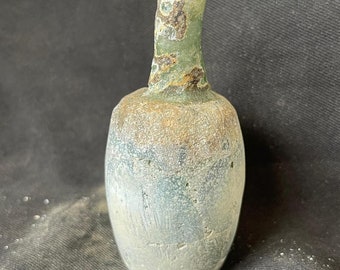 Extremely Rare Ancient Roman glass Rare bottle with beautiful Patina