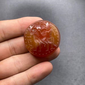 Bellissima pietra preziosa romana antica corniola agata intaglio sigillo pietra timbro perlina unica