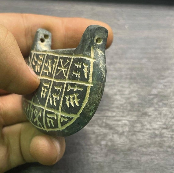 Antique Near Eastern Ancient writing Stone Amulet… - image 3