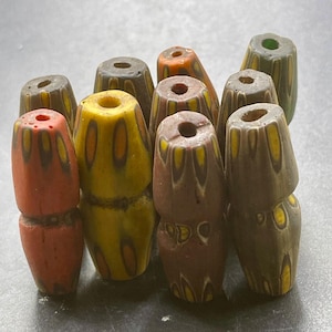 10 Stück Echte Alte Orient Große Mosaik Glas Schöne Mix Farbe Perlen