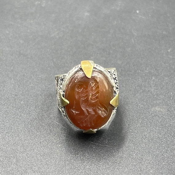 Beautiful Afghanistan Antique solid silver agate … - image 1
