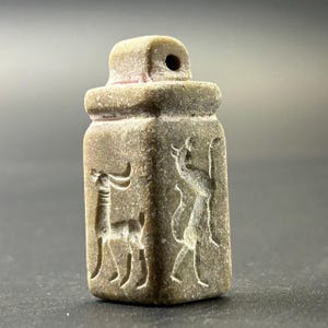 Unique Ancient Near Eastern Intaglio Jasper Stone Amulet Seal Stamp Pendant