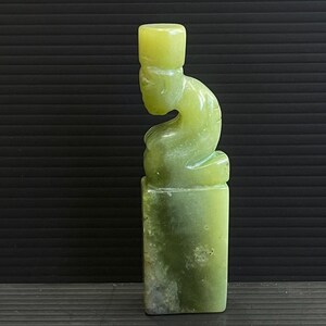 Very beautiful Antique Near Eastern Natural Jade Stone Carving Idol,Human Figurine Statue
