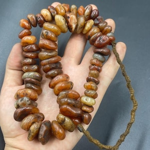 Ancient Carnelian Agate Beads: Middle Eastern Trade Talisman Necklace