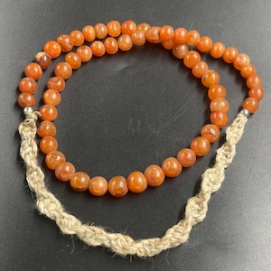 Old Carnelian Agate Beads Necklace: Middle Eastern Haqiq Talisman