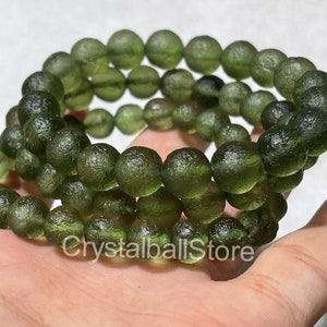 100% Natural Certified Moldavite Bracelet / Genuine Moldavite / Raw Moldavite Beads / Authentic Moldavite/ Moldavite From Czech Republic