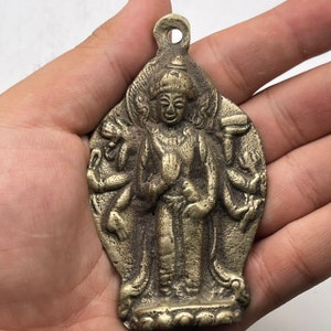 Unique near Eastern bronze Gandhara bronze Buddha Carved Big pendant