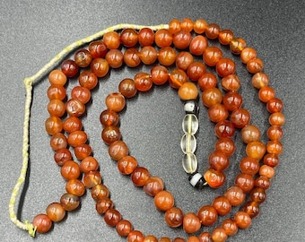 Beautiful Antique Natural Carnelian Agate stone Negaland Himalayas Prayer Mala Beads strand Necklace