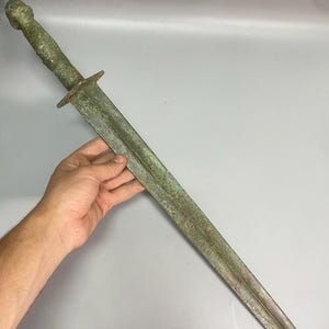 Ancient Near east old bronze large pugio large sword with dragon carved handle / ancient sword/antique sword/bronze sword/ ancient sword