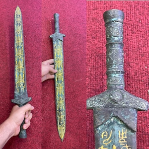 Unique ancient Roman wonderful bronze gold gilded unique sword FREE Express Shipping Worldwide