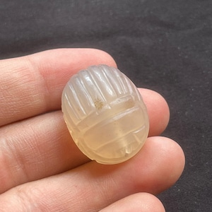 Bellissimo antico agata egiziana bambino scarabeo amuleto intaglio animali sigillo timbro perlina