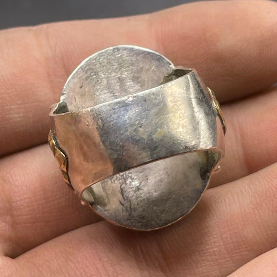 Ancient Roman Solid Silver Ring With Face Carved … - image 7