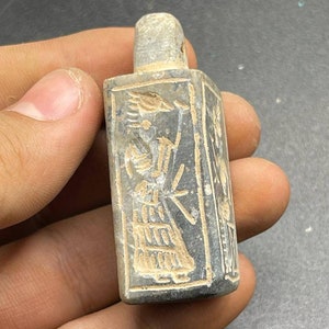 Ancient Cylinder Jasper Stone seal Intaglio Pendant