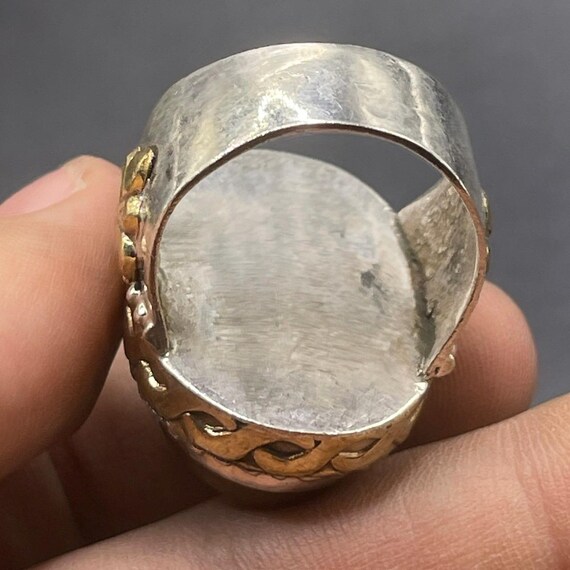 Ancient Roman Solid Silver Ring With Face Carved … - image 10