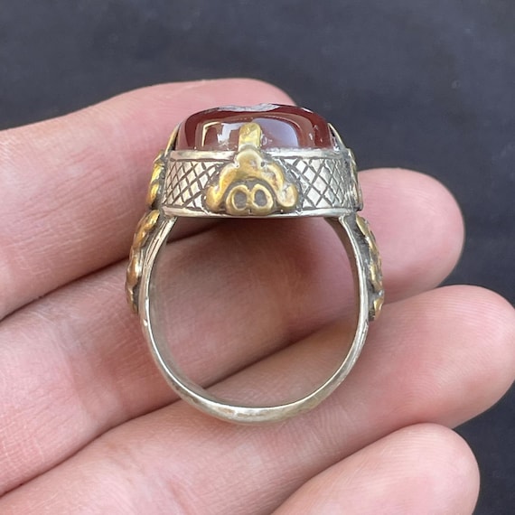 Antique Afghanistan Solid Silver Carnelian Agate … - image 7