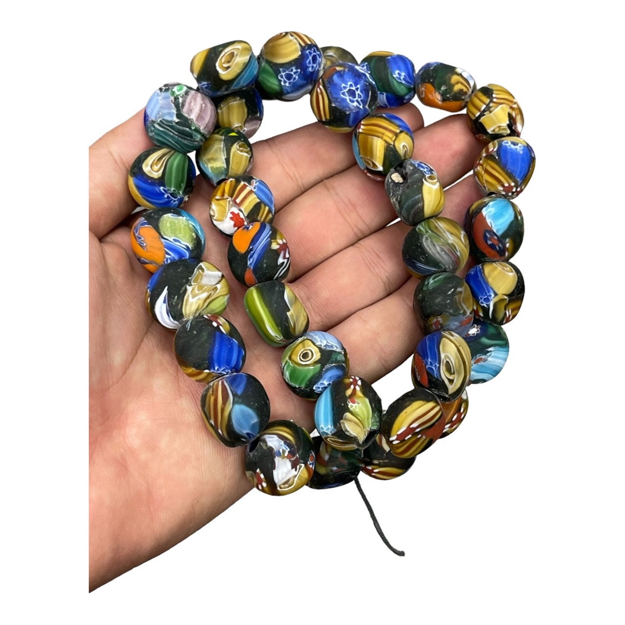 古代モザイクガラスビーズネックレス：ジュエリー製作用品 - Etsy 日本