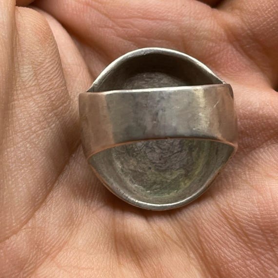 Ancient Roman Solid Silver Ring With Airplane Car… - image 7