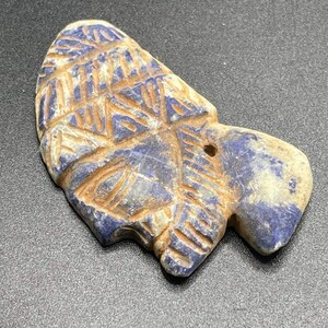 Wonderful Ancient Roman Era Old Ancient lapis lazuli Stone Carved Head Statue Pendant