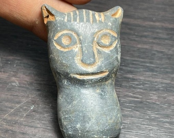 Ancient Near Eastern Stone Animal Head Amulet Statue