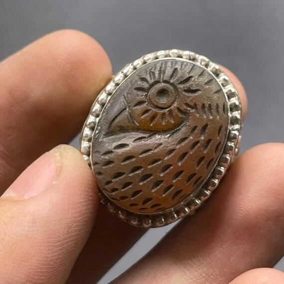 Ancient Roman Solid Silver Ring With old Carnelia… - image 4