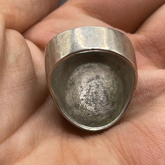 Ancient Roman Solid Silver Ring With Airplane Car… - image 6