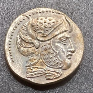 Unique Ancient Greek Solid Bronze large Old Coin with King image