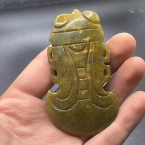 Antique Quality natural Jade carving Tibetan Axe