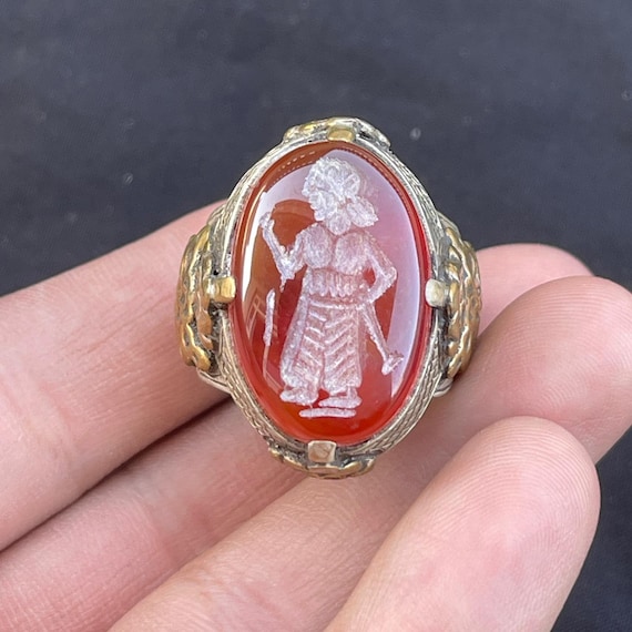 Antique Afghanistan Solid Silver Carnelian Agate … - image 4