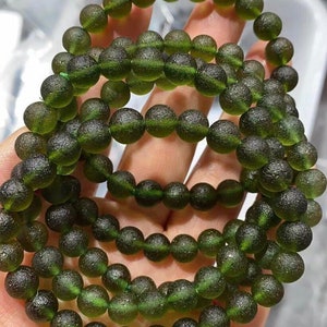 100% Natural Certified Moldavite Bracelet / Genuine Moldavite / Raw Moldavite Beads / Authentic Moldavite/ Moldavite From Czech Republic