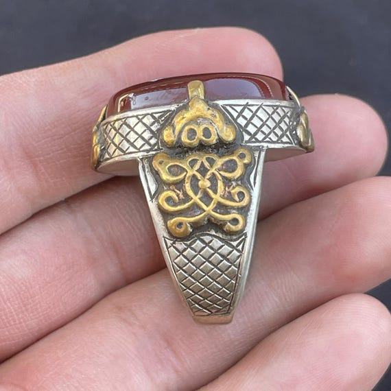 Antique Afghanistan Solid Silver Carnelian Agate … - image 6
