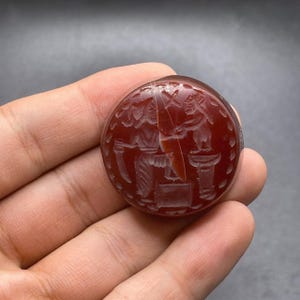 Bellissima pietra preziosa romana antica agata guerriero intaglio sigillo pietra timbro perlina unica